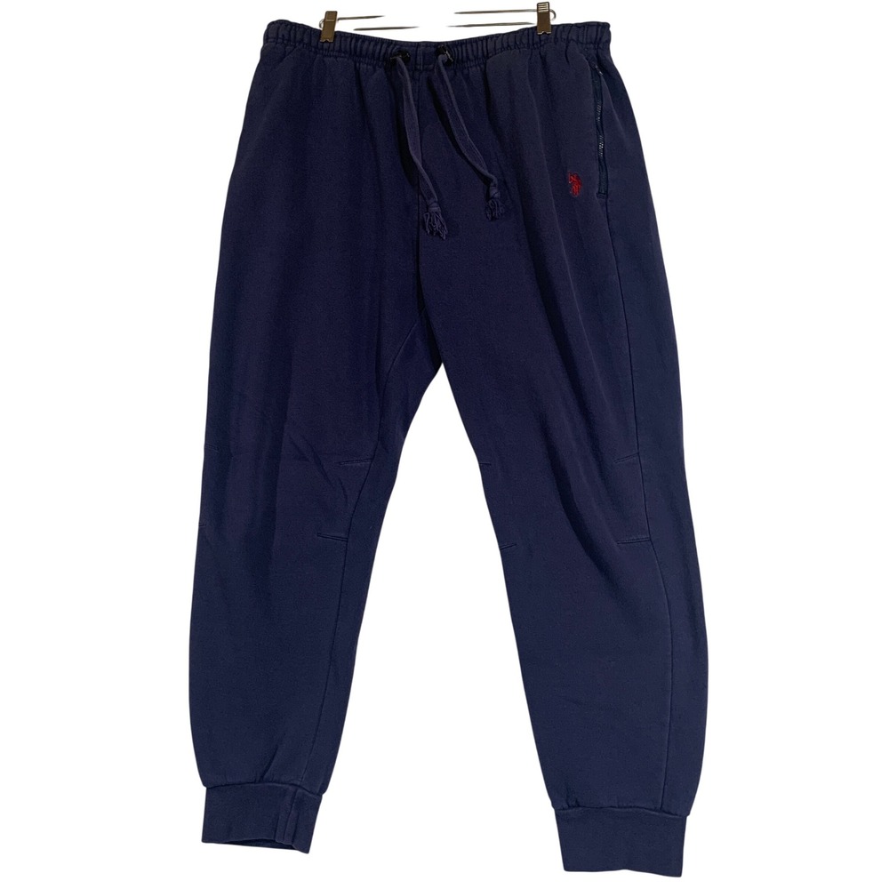 US Polo Assn Mens XL Sweatpants Joggers Navy Blue‎ Cotton Blend Casual
